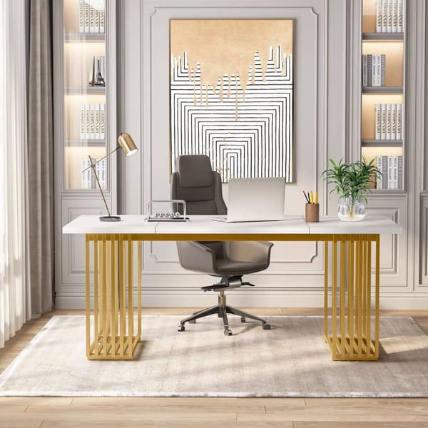 Rootz Elegant Office Desk - Executive-bord - Studiebord - Rymligt och robust - 180 cm Bredd x 79 cm Djup x 78 cm Höjd