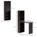 Miniatyrbild 3 av 6: Rootz Foldbar Wall Table - Space Saving Desk - Convertible Table - Blacktavla - lagring - 98x51x153cm