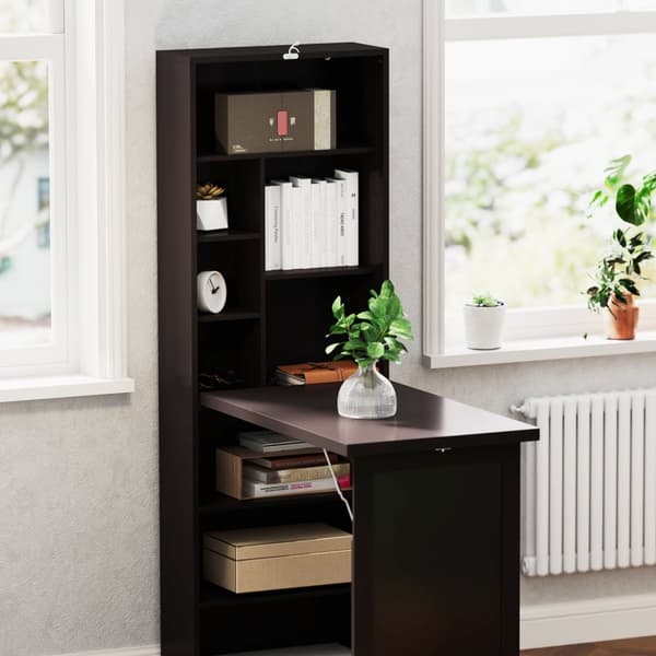 Rootz Foldbar Wall Table - Space Saving Desk - Convertible Table - Blacktavla - lagring - 98x51x153cm