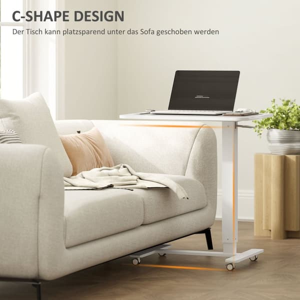 Rootz Steh Desht -korkeus Säädettävä työpöytä - Mobiili kannettava tietokone - ergonominen työtila - SIT/Stand -vaihtoehto - Valkoinen - 65cm x 48cm x