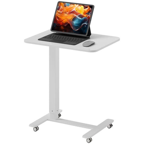 Rootz Steh Desht -korkeus Säädettävä työpöytä - Mobiili kannettava tietokone - ergonominen työtila - SIT/Stand -vaihtoehto - Valkoinen - 65cm x 48cm x