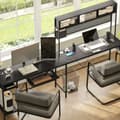 Miniatyrbillede 5 af 6: Rootz Modular Corner Desk - L -formet skrivebord - Industrielle stilmøbler - Opladestation - 160 cm x 120 cm x 145 cm