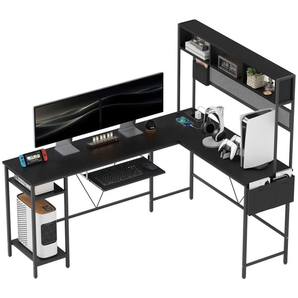 Rootz Modular Corner Desk - L -formet skrivebord - Industrielle stilmøbler - Opladestation - 160 cm x 120 cm x 145 cm