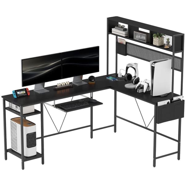 Rootz Modular Corner Desk - L -formet skrivebord - Industrielle stilmøbler - Opladestation - 160 cm x 120 cm x 145 cm