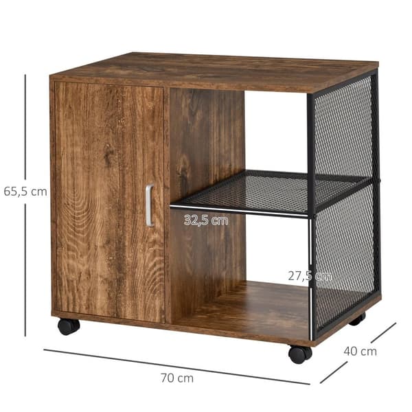 Rootz Printer Stand - Office Organizer - Skåpfack - Multifunktionell förvaring - Elegant design - 70 cm x 40 cm x 65,5 cm