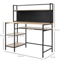 Pikkukuva 3 / 6: Rootz Computer Desk Storage - Office Desk - kirjoituspöytä - Teollisuustyyli - 120L x 53B x 126H CM -ruskea ja musta