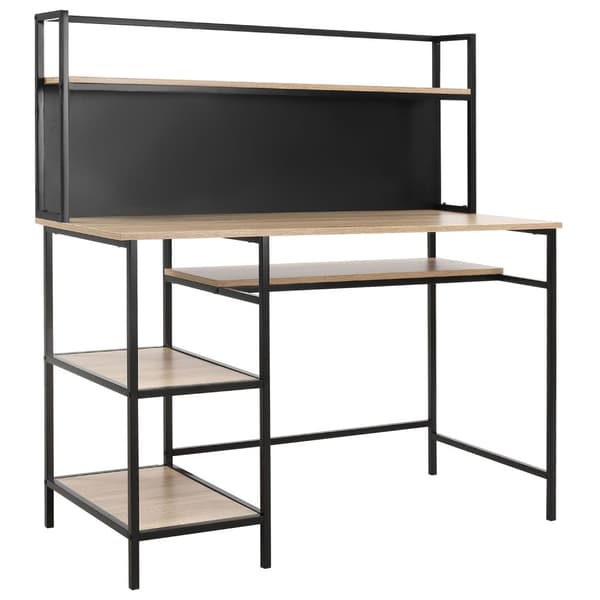 Rootz Computer Desk Storage - Office Desk - kirjoituspöytä - Teollisuustyyli - 120L x 53B x 126H CM -ruskea ja musta