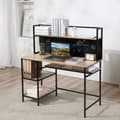 Pikkukuva 2 / 6: Rootz Computer Desk Storage - Office Desk - kirjoituspöytä - Teollisuustyyli - 120L x 53B x 126H CM -ruskea ja musta