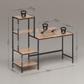 Pikkukuva 3 / 10: Rootz Computer Table - Desk - WorkStation - Paranna tuottavuutta - 150 cm x 48 cm x 125cm - Monitor Stand & 4 -vaiheinen hylly - teollisuussuunnittelu