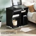 Miniatyrbild 6 av 10: Rootz Rollable Computer Table - Desk With Storage - Mobil Workstation - gott om lagringsutrymme - 80 x 48 x 75 cm, svart