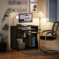 Miniatyrbild 9 av 10: Rootz Rollable Computer Table - Desk With Storage - Mobil Workstation - gott om lagringsutrymme - 80 x 48 x 75 cm, svart