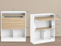 Pikkukuva 4 / 9: Rootzin taittopöytä - kokoontaitettava työpöytä - tilaa säästävä kaapin ovi - Kestävä MDF & kumipuu - 70x85x54cm, romahtunut 70x85x25cm