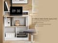 Pikkukuva 5 / 9: Rootzin taittopöytä - kokoontaitettava työpöytä - tilaa säästävä kaapin ovi - Kestävä MDF & kumipuu - 70x85x54cm, romahtunut 70x85x25cm