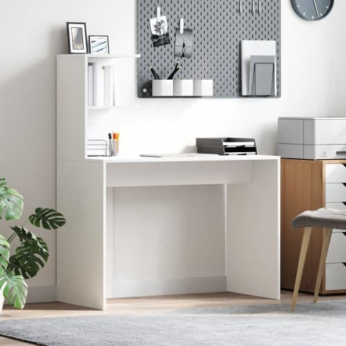 Vitt Skrivbord Vitt MDF Kompakt Dekorativa Inlägg Skrivbord