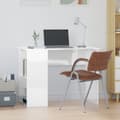 Miniatyrbild 1 av 2: Skrivbord vit högglans 100x55x75 cm konstruerat trä