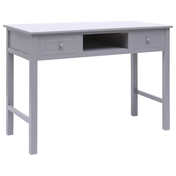 Skrivbord grå 108x45x76 cm massivt kejsarträ