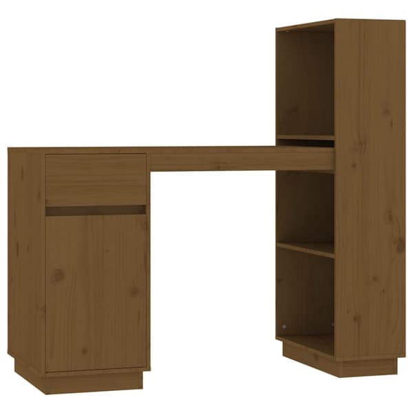 Skrivbord honungsbrun 110x53x117 cm massiv furu
