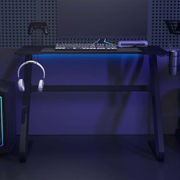 Gamingskrivbord med ZZ-formade ben svart 110x60x75 cm