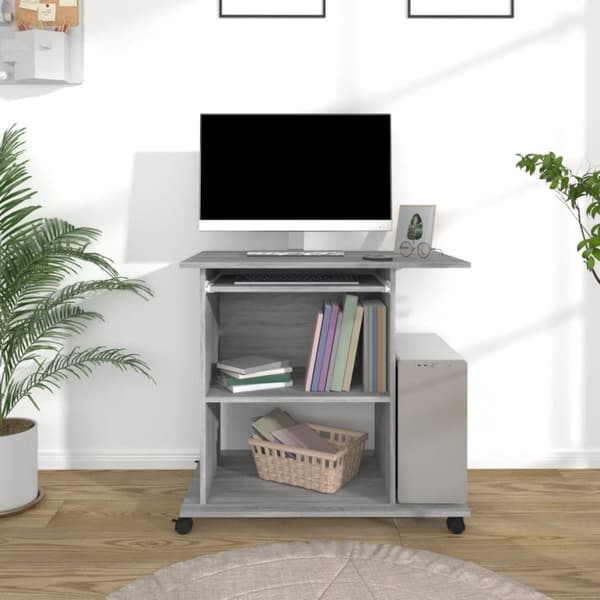 Datorbord grå sonoma-ek 80x50x75 cm konstruerat trä