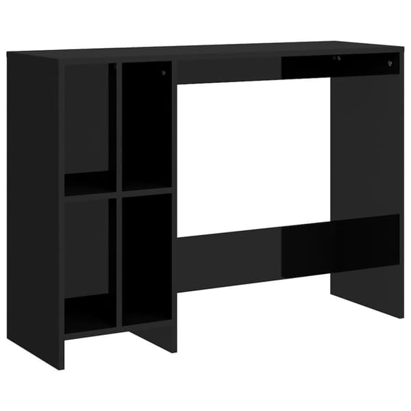 Datorbord svart högglans 102,5x35x75 cm konstruerat trä