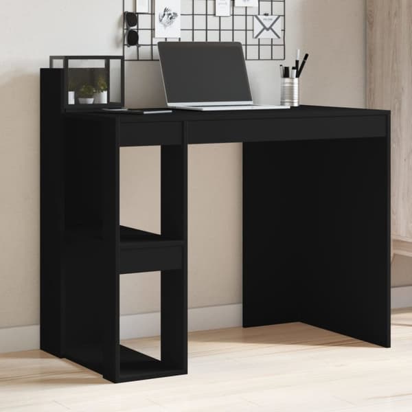 Skrivbord svart 103,5x56,5x94 cm konstruerat trä