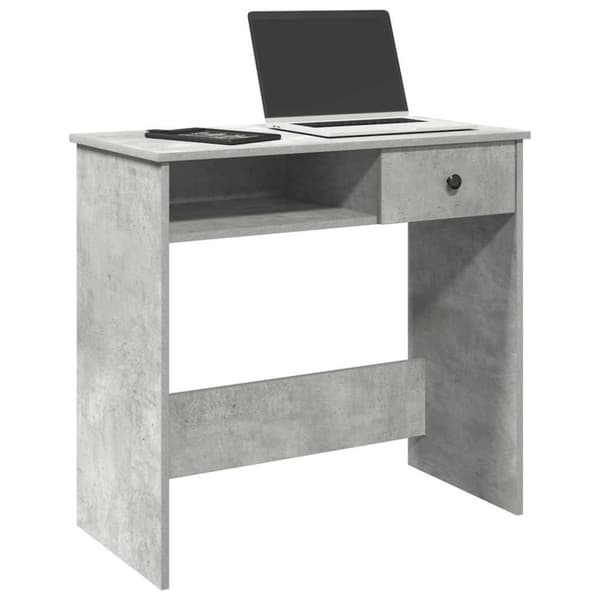 Skrivbord betonggrå 80x40x75 cm konstruerat trä