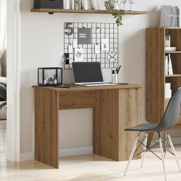 Skrivbord hantverksmässig ek 100x55x75 cm konstruerat trä