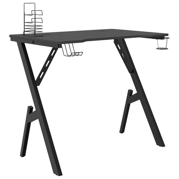 Gamingskrivbord med Y-formade ben svart 90x60x75 cm