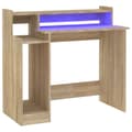 Miniatyrbild 2 av 2: Skrivbord med LED sonoma-ek 97x45x90 cm konstruerat trä
