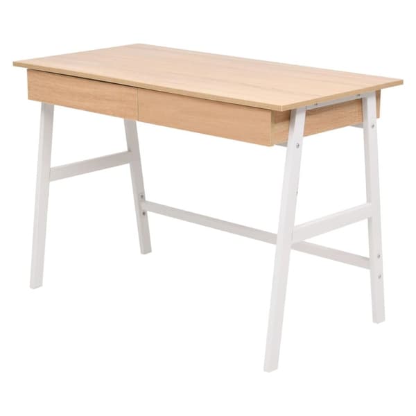 Skrivbord 110x55x75 cm ekfärg och vit
