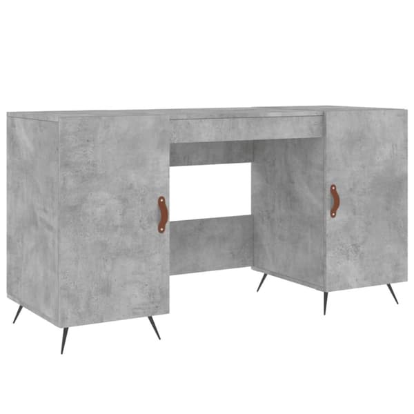 Skrivbord betonggrå 140x50x75 cm konstruerat trä