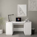 Miniatyrbild 1 av 2: Skrivbord vit 140x50x75 cm massiv furu