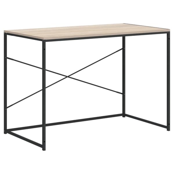 Datorbord svart och ek 110x60x70 cm spånskiva