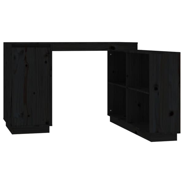Skrivbord svart 110x50x75 cm massiv furu