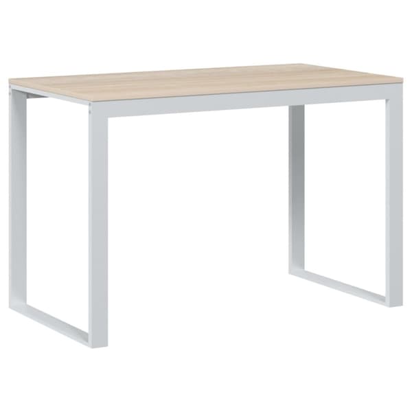Datorbord vit och ek 110x60x73 cm spånskiva