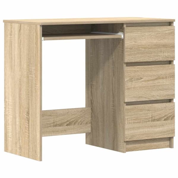 Skrivbord sonoma-ek 90x45x76 cm konstruerat trä