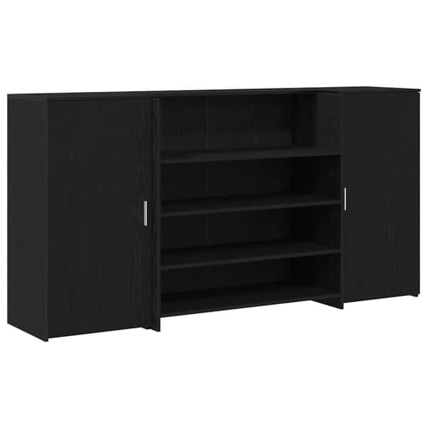 Receptionsdisk svart ek 200x50x103,5 cm konstruerat trä