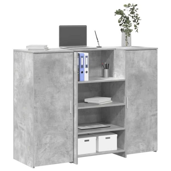 Receptionsdisk betonggrå 135x50x103,5 cm konstruerat trä