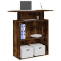 Miniatyrbild 1 av 2: Receptionsdisk rökfärgad ek 100x40x104 cm konstruerat trä