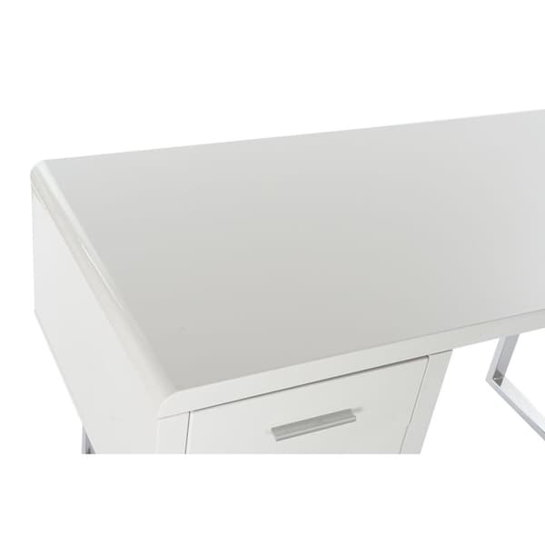Skrivbord DKD Home Decor Vit Silvrig Metall Trä MDF 120 x 55 x 76 cm