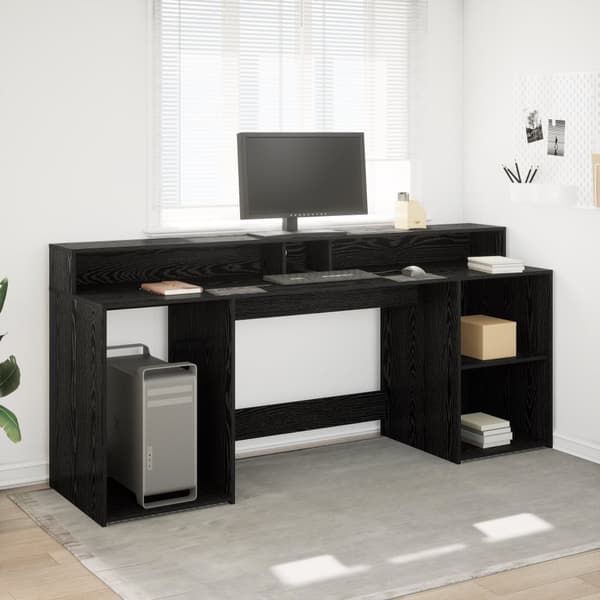 Bord Svart Ek 200x55x91 cm Konstruerat Trä