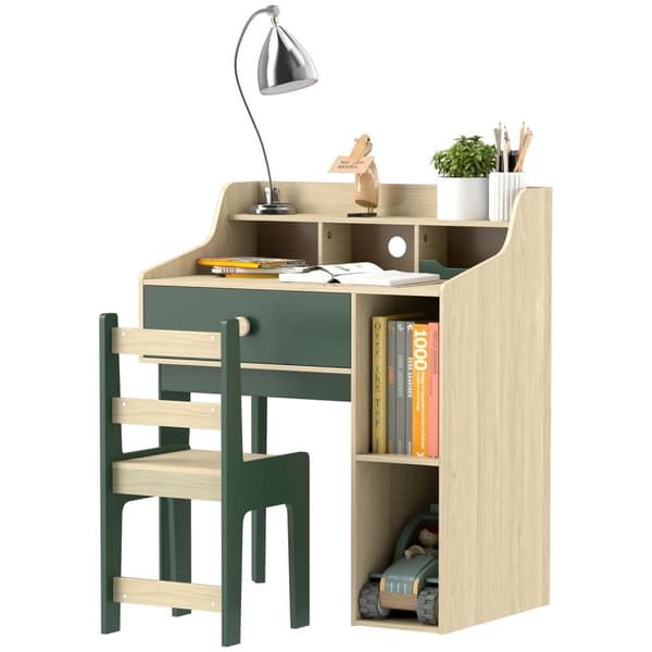 Rootz Children's Desk and Chair Set - Kids Furniture - Study Desk - Storage & Stability - 80.4cm x 50cm x 96 cm