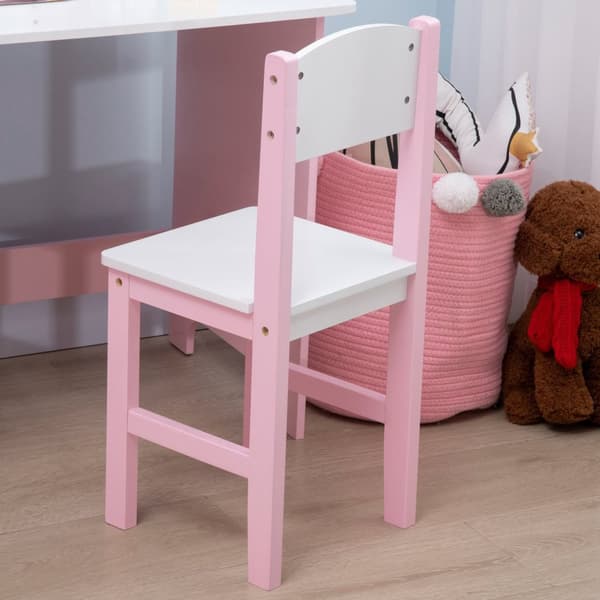 Rootz Children's Desk Set - Kids Desk - Children's Study Table - Främjar sittvanor - 90L x 45B x 85H cm - Pink