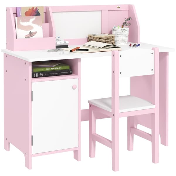 Rootz Children's Desk Set - Kids Desk - Children's Study Table - Främjar sittvanor - 90L x 45B x 85H cm - Pink