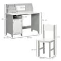 Miniatyrbild 3 av 7: Rootz Children's Desk Set - Kid's Learning Desk - Studiemöbler - Främjar goda vanor - 90x45x85cm, grå och vit