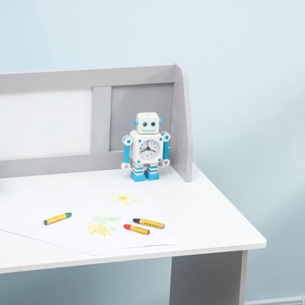 Rootz Children's Desk Set - Kid's Learning Desk - Studiemöbler - Främjar goda vanor - 90x45x85cm, grå och vit