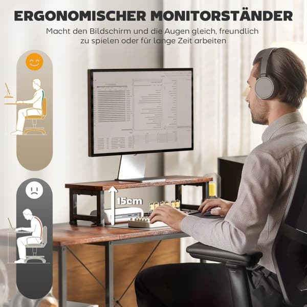 Rootz L -formad skrivbord - Veraturile Office Table - Ergonomic Monitor Stand - Justerbara hyllor - 168 cm x 120 cm x 90 cm