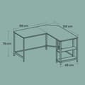 Miniatyrbild 5 av 5: Bureau – L-Vormig – 2 Planken – Zwart – Houtnerf