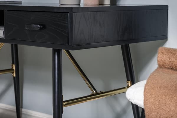 FURNLUX TYÖPÖYTÄ KULTAINEN MUSTA & KULTAINEN 60CM