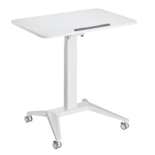 Mobilt bärbar skrivbord, Maclean MC-453W, vit, pneumatisk höjdjustering, 80x52cm, 8kg max, 109cm h